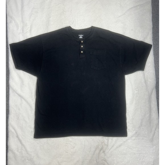 CARHARTT Men's Size 2XL Original Fit Short Sleeve Pocket Henley T-Shirt Black - Picture 1 of 6